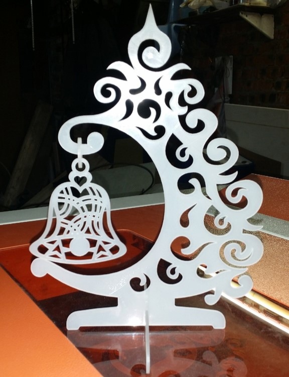 s tree with bell free laser cut file