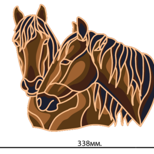 Horses free multilayer cut file plywood 3D mandala main
