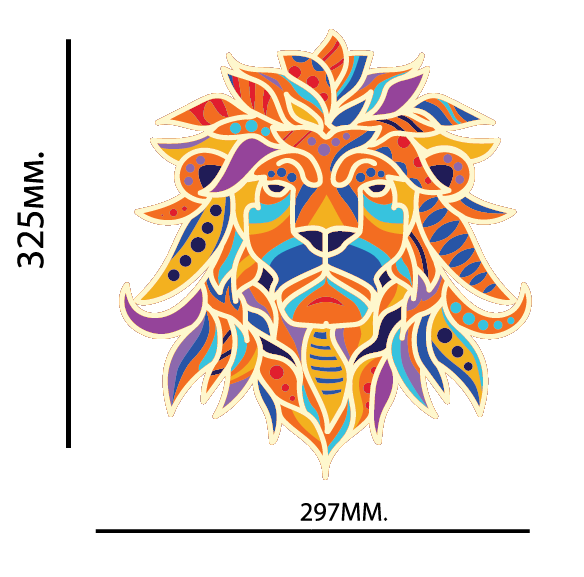 Lion free multilayer cut file plywood 3D mandala
