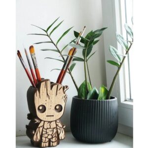 Baby groot pencil holder free laser cut file