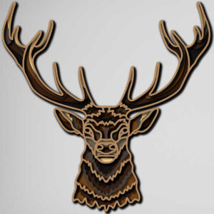 Deer free multilayer cut file 3D mandala