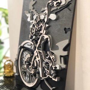 Motorcycle 3D panel free laser cut file