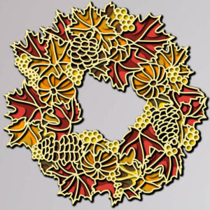 Autumn wreath free multilayer cut file 3D mandala