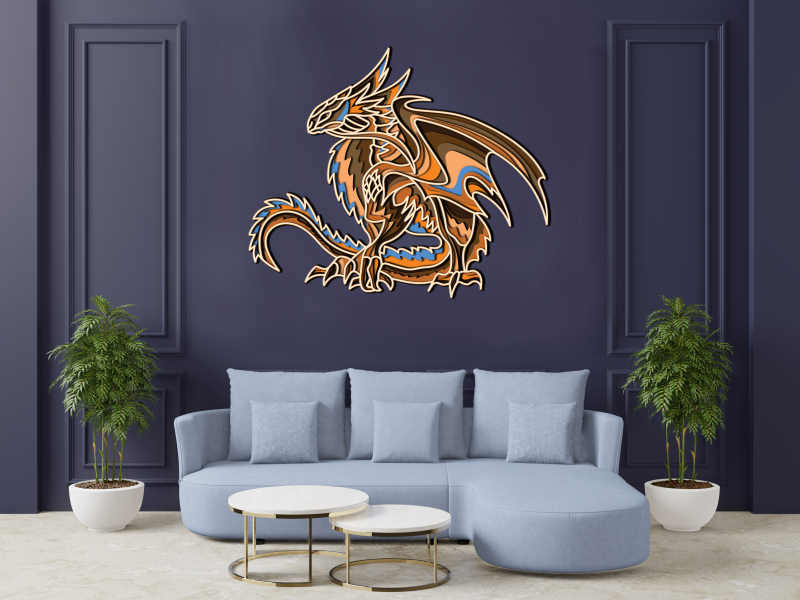 3D mandala Fantasy Poster Frame in living room