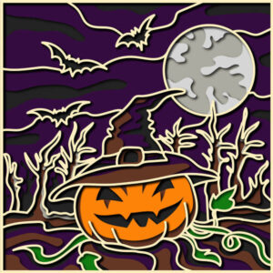Halloween pumpkin free multilayer cut file 3D mandala