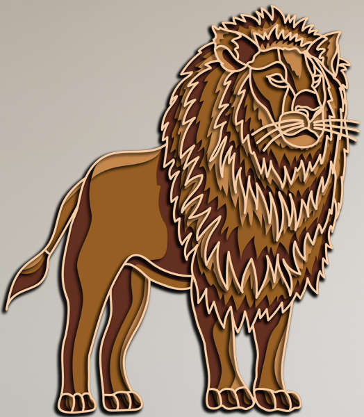 Lion tone free multilayer cut file 3D mandala