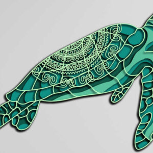 Turtle multilayer cut file 3D mandala