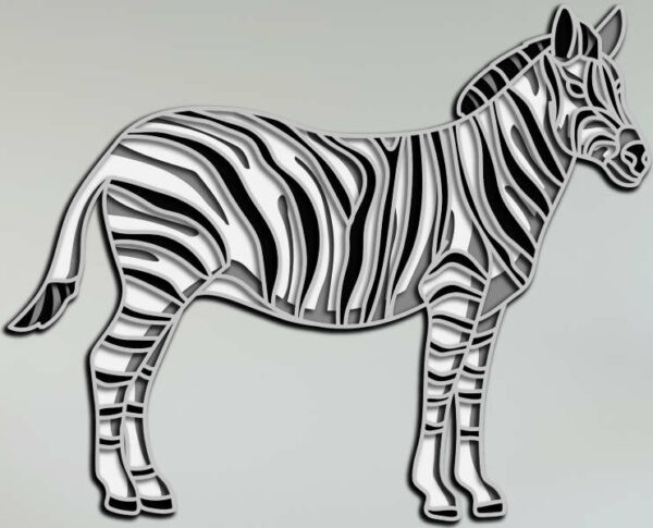 Zebra free multilayer cut file 3D mandala