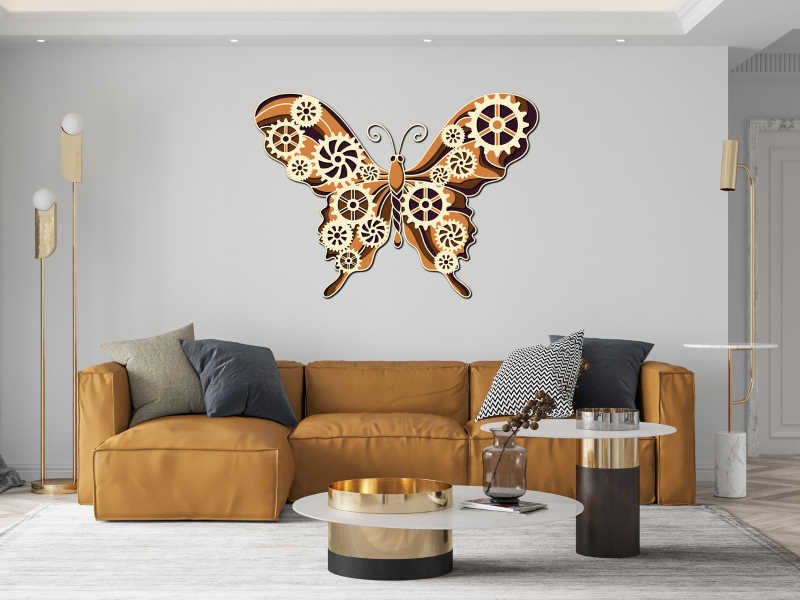 Butterfly gear multilayer cut file 3D interior