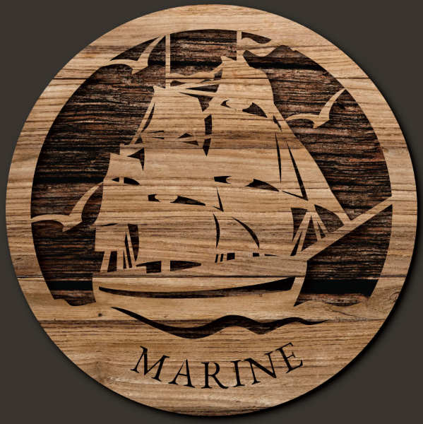 Marine wooden coaster digital laser cutting file