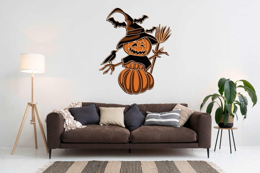 Pumpkin scarecrow multilayer cut file 3D mandala interior