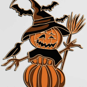 Pumpkin scarecrow multilayer cut file 3D mandala