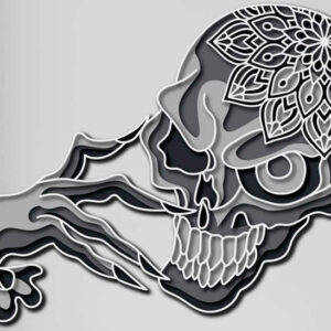 Skull devil 3D digital free cutting file