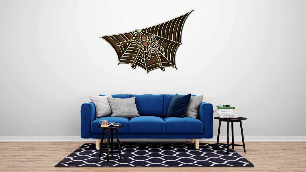 Spider multilayer free cut file 3D in interior