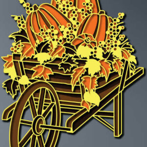 Cart with pumpkins free multilayer cut file 3D