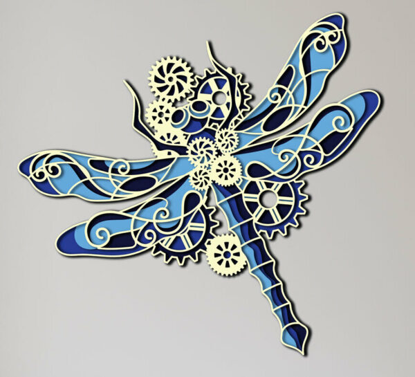 Dragonfly artistic multilayer 3d cut file