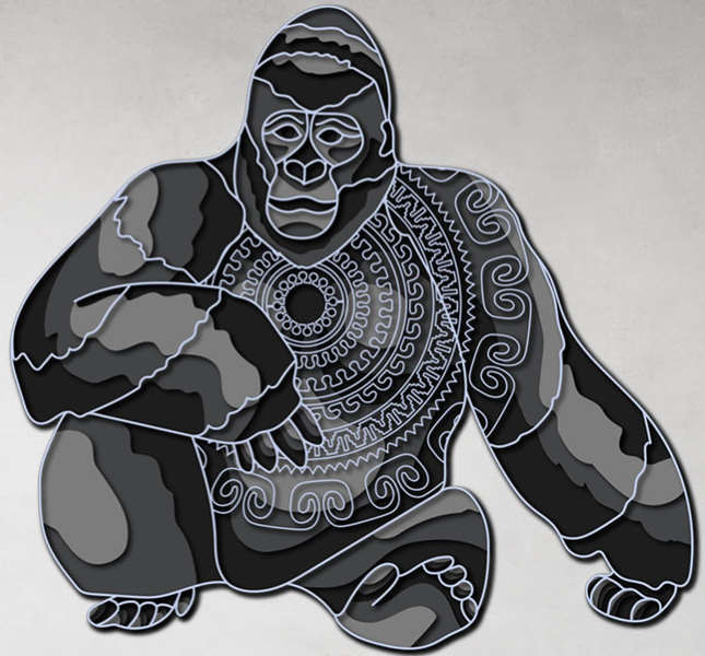 Gorilla multilayer cut file 3D