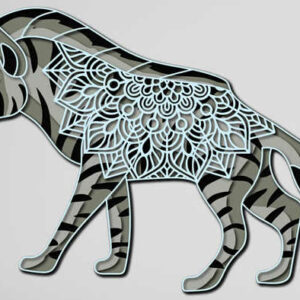 Hyena multilayer cut file 3D mandala