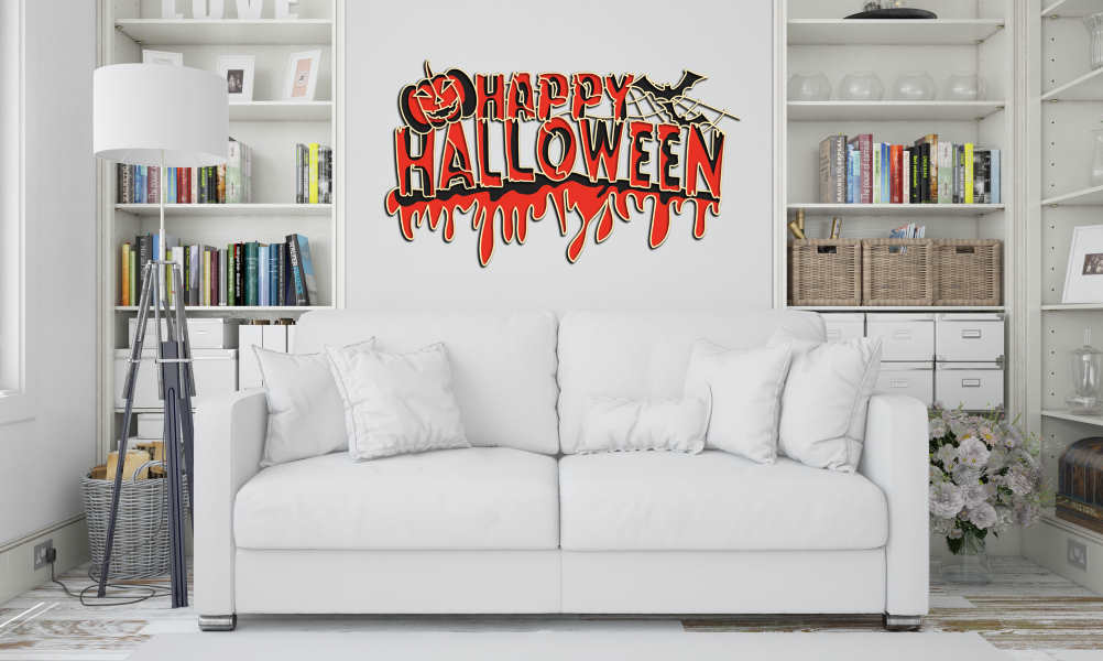 Inscription Halloween free multilayer cut file 3D mandala interior