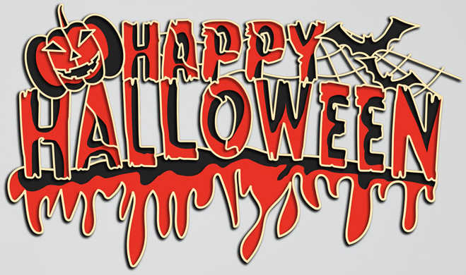 Inscription Halloween free multilayer cut file 3D mandala