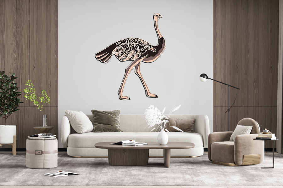 Ostrich multilayer cut file 3D at interior