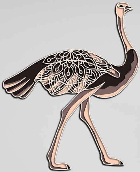 Ostrich multilayer cut file 3D