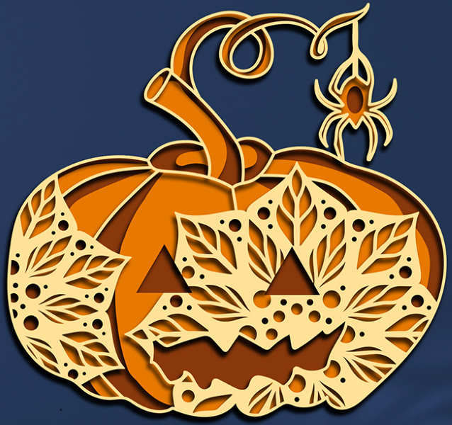 Pumpkin with spider digital cutting file