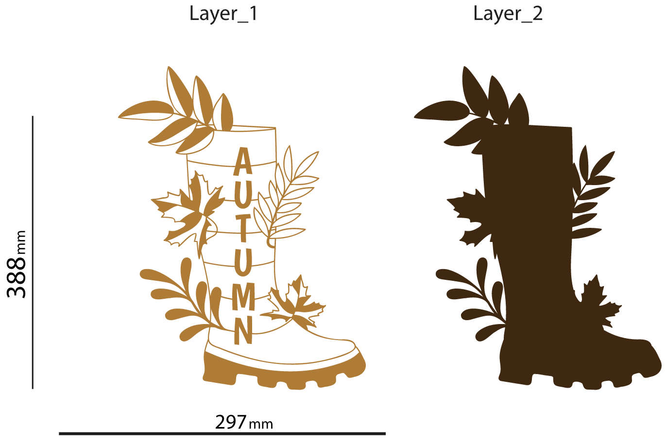 Autumn Shoes multilayer 3d cut file layers