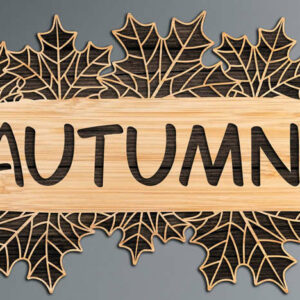 Autumn leaf wooden coaster multilayer 3d cut file