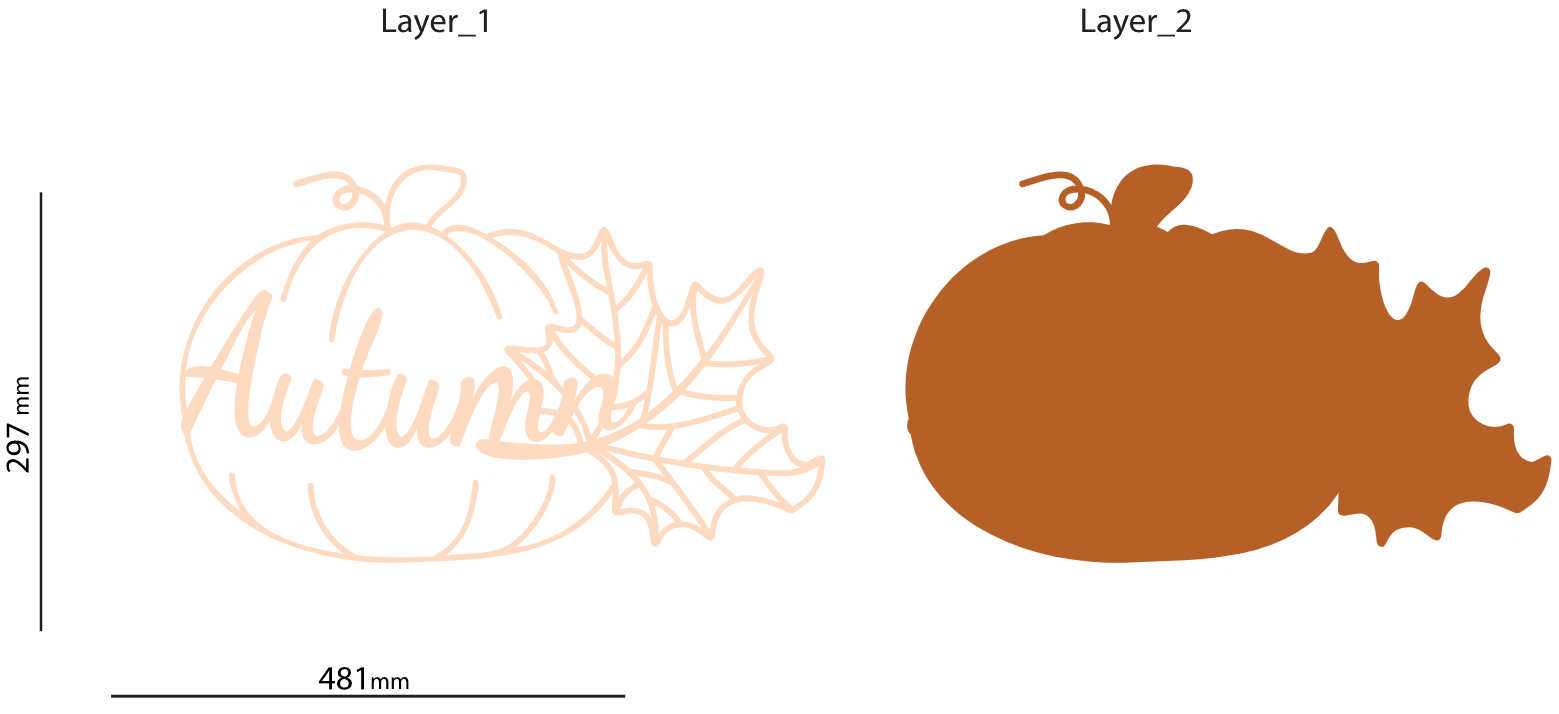Autumn pumpkin wooden multilayer 3d cut file layers