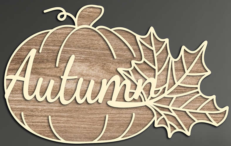 Autumn pumpkin wooden multilayer 3d cut file