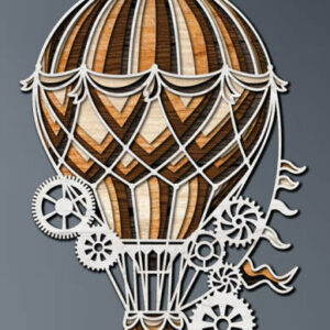 Hot Air Balloon with Gears Multi layer 3D Cut