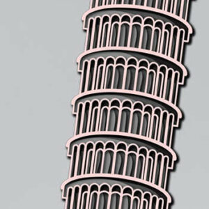 Leaning tower of Pisa multilayer 3d cut