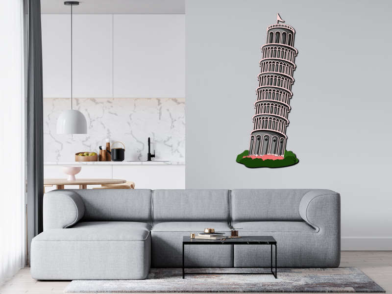Leaning tower of Pisa multilayer 3d cut in interior