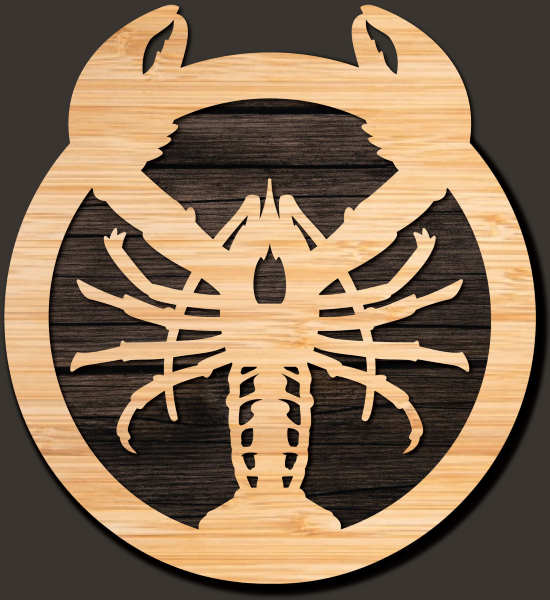 Lobster wooden coaster multilayer cut file 2