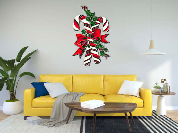 Christmas candy multilayer 3d cut file in interior