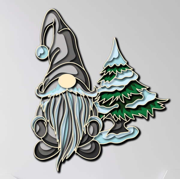 Gnome christmas multilayer 3d cut file