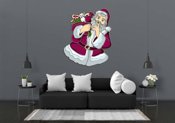 Santa claus with gifts multilayer 3d cut file winter home decor