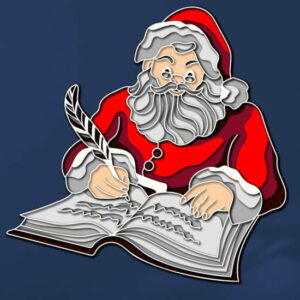 Santa claus writing multilayer 3d cut file