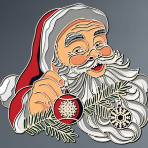Santa claus with Christmas ball multilayer 3d cut file