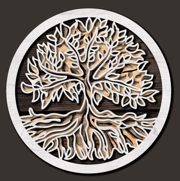Tree mutlilayer 3d cut file mandala