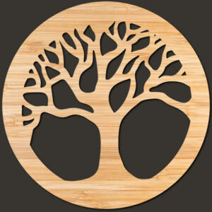 Tree wooden coaster multilayer cut file