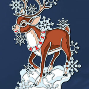 Christmas deer in the winter forest cutting design