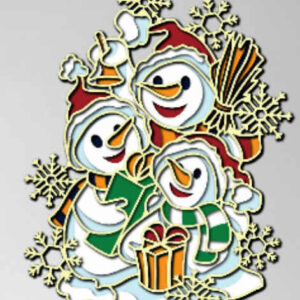 Snowman Family with Gifts multilayer 3D Cut