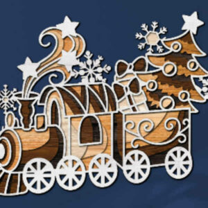 Train with Christmas Goodies multilayer 3D Cut