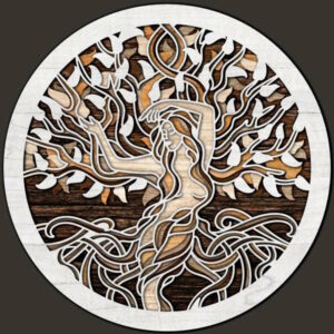 Tree Lady with Branches coaster cutting file