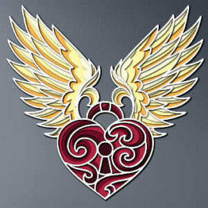 Winged Heart locked multilayer 3D Cut