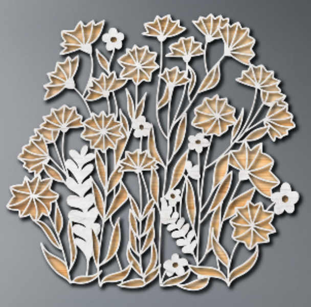 Field Cornflowers multilayer 3D Cut